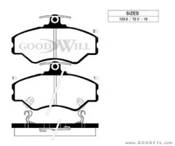 Комплект тормозных колодок GOODWILL 1036 F
