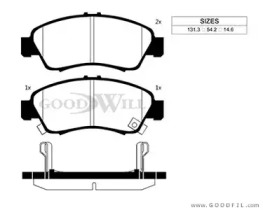 Комплект тормозных колодок GOODWILL 1039 F