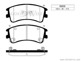 Комплект тормозных колодок GOODWILL 1042 F