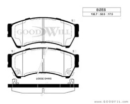 Комплект тормозных колодок GOODWILL 1043 F