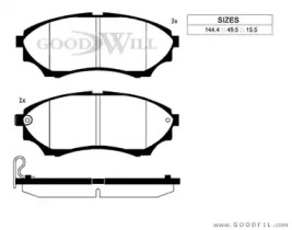 Комплект тормозных колодок GOODWILL 1044 F