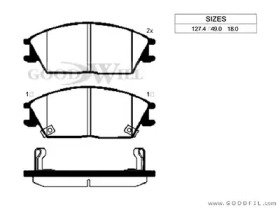Комплект тормозных колодок GOODWILL 1050 F