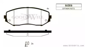 Комплект тормозных колодок GOODWILL 1060 F