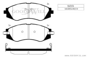 Комплект тормозных колодок GOODWILL 1064 F