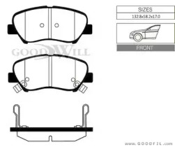 Комплект тормозных колодок GOODWILL 1065 F
