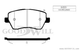 Комплект тормозных колодок GOODWILL 1082 F