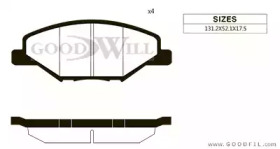 Комплект тормозных колодок GOODWILL 1090 F