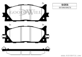 Комплект тормозных колодок GOODWILL 1091 F