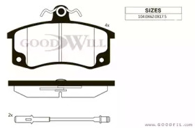 Комплект тормозных колодок GOODWILL 1109 F