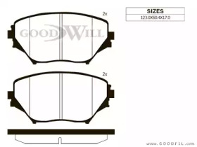 Комплект тормозных колодок GOODWILL 1111 F