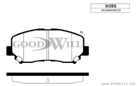Комплект тормозных колодок GOODWILL 1121 F