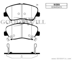 Комплект тормозных колодок GOODWILL 1124 F