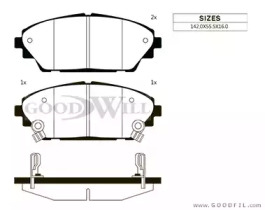 Комплект тормозных колодок GOODWILL 1125 F