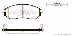 Комплект тормозных колодок GOODWILL 1127 F