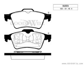 Комплект тормозных колодок GOODWILL 2009 R