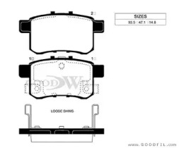 Комплект тормозных колодок GOODWILL 2021 R
