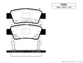 Комплект тормозных колодок GOODWILL 2037 R