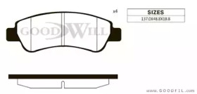 Комплект тормозных колодок GOODWILL 2093 R