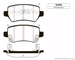 Комплект тормозных колодок GOODWILL 2101 R