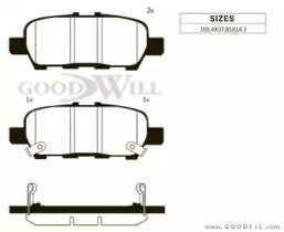 Комплект тормозных колодок GOODWILL 2106 R