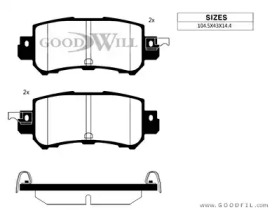 Комплект тормозных колодок GOODWILL 2122 R