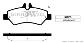 Комплект тормозных колодок GOODWILL 2130 R