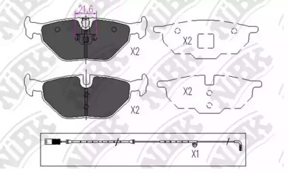 Комплект тормозных колодок NiBK PN0014W