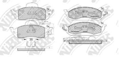 Комплект тормозных колодок NiBK PN0116W