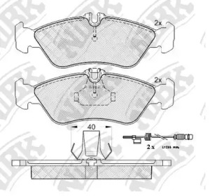 Комплект тормозных колодок NiBK PN0169W