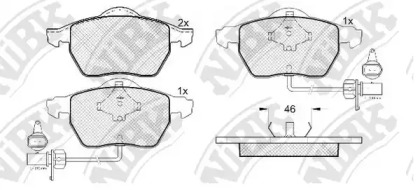 Комплект тормозных колодок NiBK PN0188W