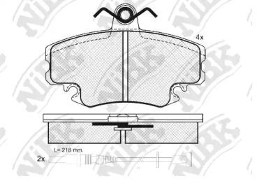 Комплект тормозных колодок NiBK PN0284W