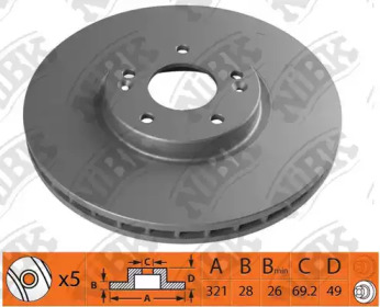 Тормозной диск NiBK RN1349