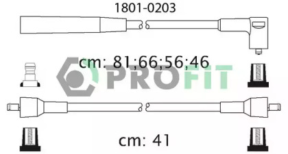 Комплект проводов зажигания PROFIT 1801-0203