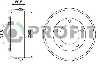 Тормозный барабан PROFIT 5020-0031