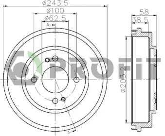 Тормозный барабан PROFIT 5020-0043