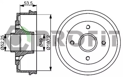 Тормозный барабан PROFIT 5020-0075