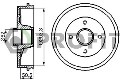 Тормозный барабан PROFIT 5020-0076