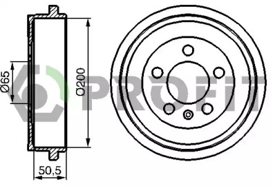 Тормозный барабан PROFIT 5020-0077