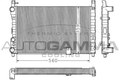 Радиатор, охлаждение двигателя AUTOGAMMA 100298