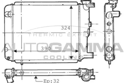 Радиатор, охлаждение двигателя AUTOGAMMA 100751