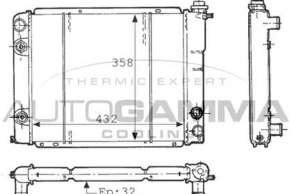 Радиатор, охлаждение двигателя AUTOGAMMA 100801
