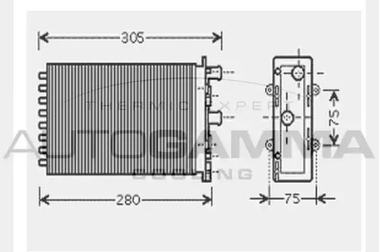 Теплообменник, отопление салона AUTOGAMMA 104429
