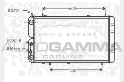 Радиатор, охлаждение двигателя AUTOGAMMA 104588