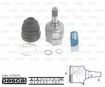 Шарнирный комплект, приводной вал PASCAL G7Y001PC
