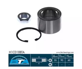 Комплект подшипника ступицы колеса BTA H1C018BTA