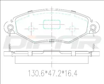 Комплект тормозных колодок, дисковый тормоз DITAS DFB3222