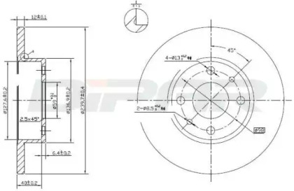 Тормозной диск DITAS DFD1005