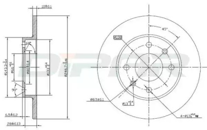 Тормозной диск DITAS DFD1008