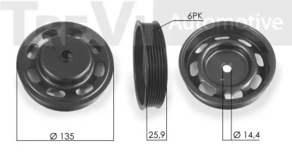 Ременный шкив TREVI AUTOMOTIVE PC1235