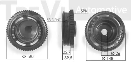 Ременный шкив TREVI AUTOMOTIVE PC1231